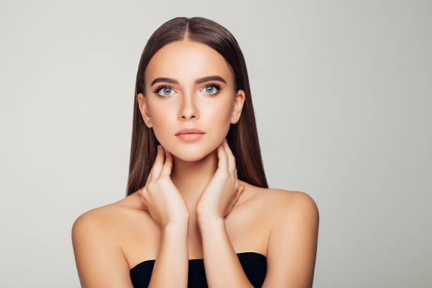 istock Beautiful woman with natural soft make-up 1127262719
