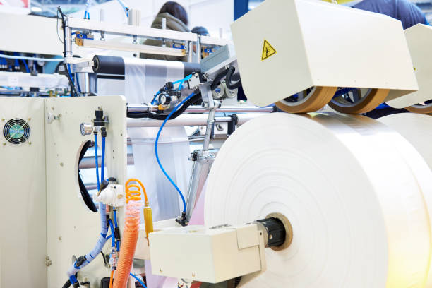 istock Machine for production of plastic bags 1127266783