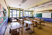 Classroom without people at elementary school!