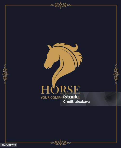 Emblem Of Horse Head Stock Illustration - Download Image Now - Racehorse, Abstract, Animal