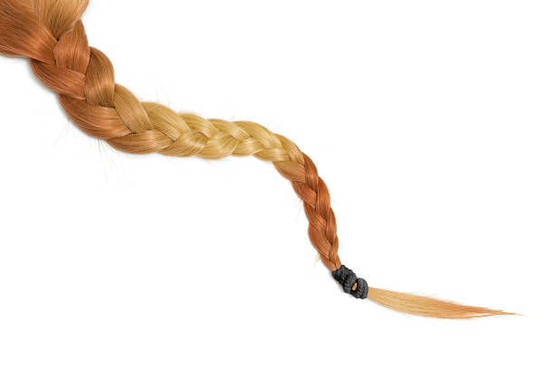 istock Women braid on a white background. Multicolor hair, isolated 1127271188