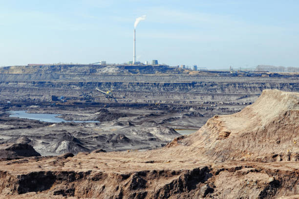 Coal mine with bucket wheel excavator. fossil-fuel phase-out
