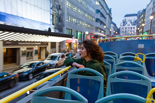 Tourist take a bus tour in London, United Kingdom
