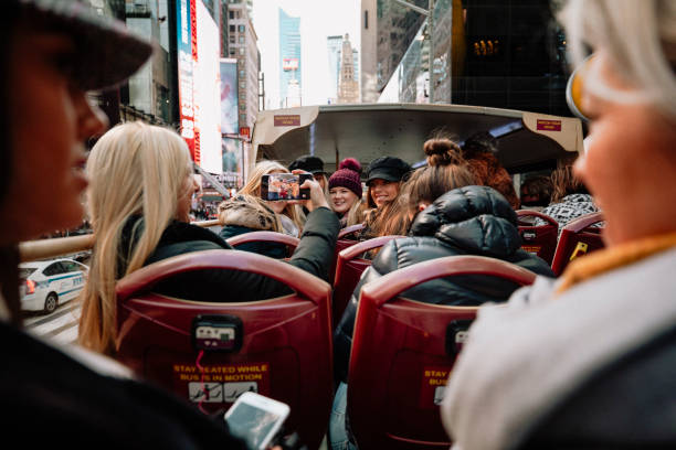 istock Group Photo on Tour Bus 1127275962