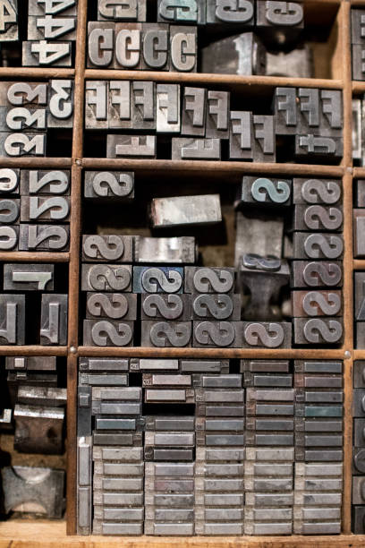 istock typographic mobile characters collected in a drawer for typography. 1127276134