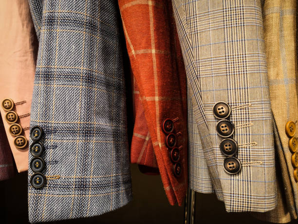 istock Coats sleeves in a shop 1127276885