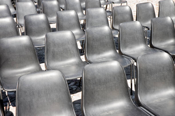 istock Outdoor cinema with plastic chairs - image with copy space 1127278297