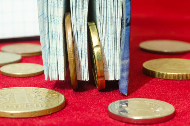 istock Summarize financial matters. Coins in the notebook. 1127279591