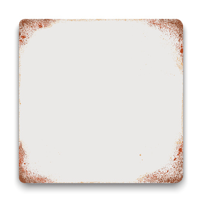 Vector blank tin sign square background.