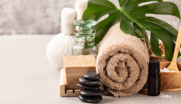 istock Accessories for spa procedures. Natural ingredients for beauty 1127280136