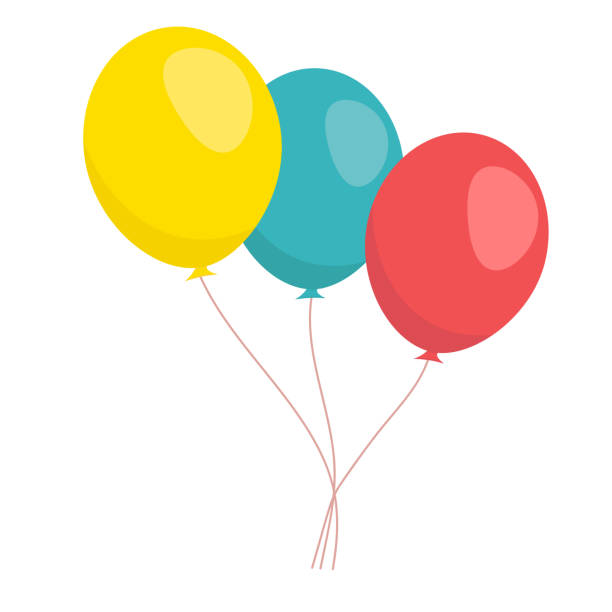 illustrations, cliparts, dessins animés et icônes de ballons de couleur - three objects illustrations