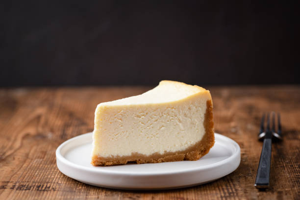istock Slice of tasty plain cheesecake 1127282621