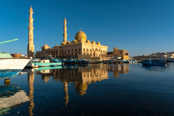 istock Mosque and harbor in Hurghada, Egypt 1127282645