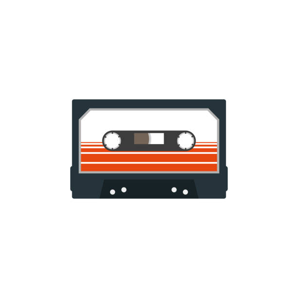 ilustraciones, imágenes clip art, dibujos animados e iconos de stock de cassette retro. ilustración del icono de vector, diseño plano - retro revival music audio cassette old