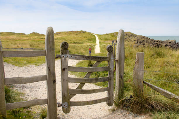 istock Handcrafted gateway leading to beach on island of Anglesey 1127285625