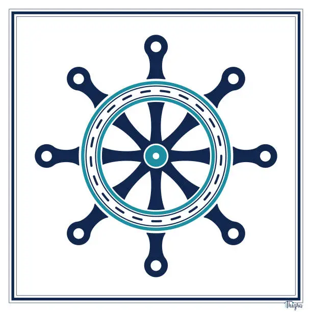 Vector illustration of Ship's Wheel