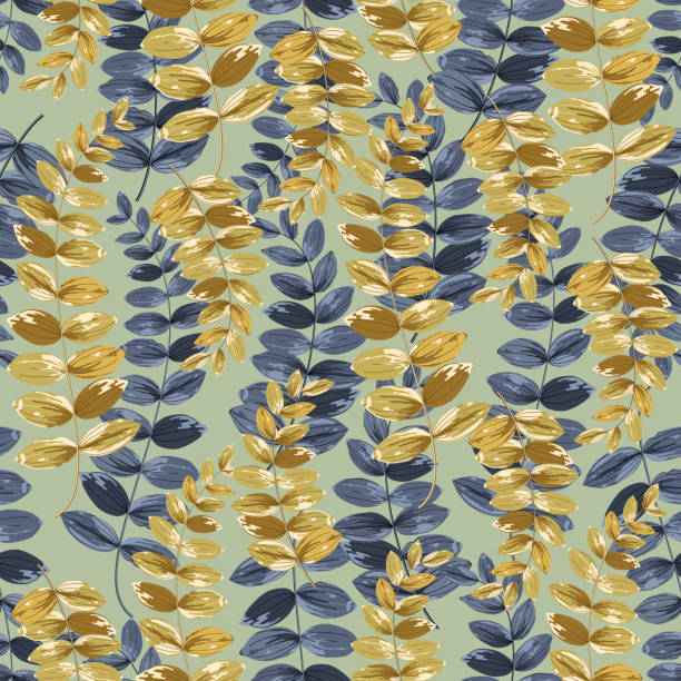 istock Trendy floral background with large exotic tropical leaves in style watercolor. 1127286884
