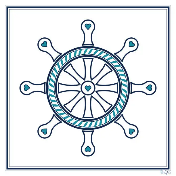 Vector illustration of Ship's Wheel
