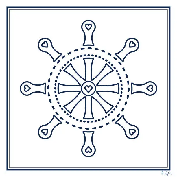 Vector illustration of Ship's Wheel