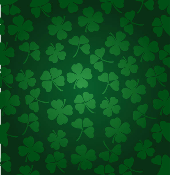 ilustraciones, imágenes clip art, dibujos animados e iconos de stock de fondo de vector de día de san patricio con trébol - st patricks day backgrounds clover leaf