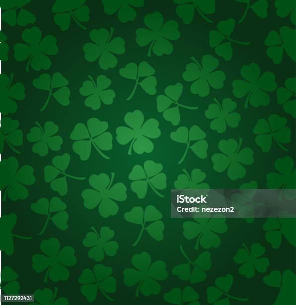 St Patricks Day Vector Background With Shamrock Stock Illustration - Download Image Now - St. Patrick's Day, Backgrounds, Clover