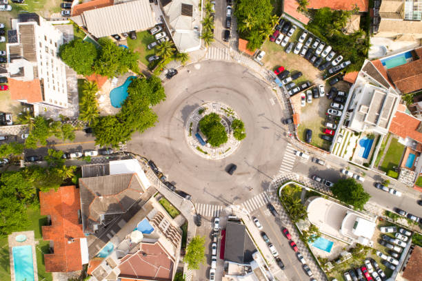 Top View of Square Roundabout