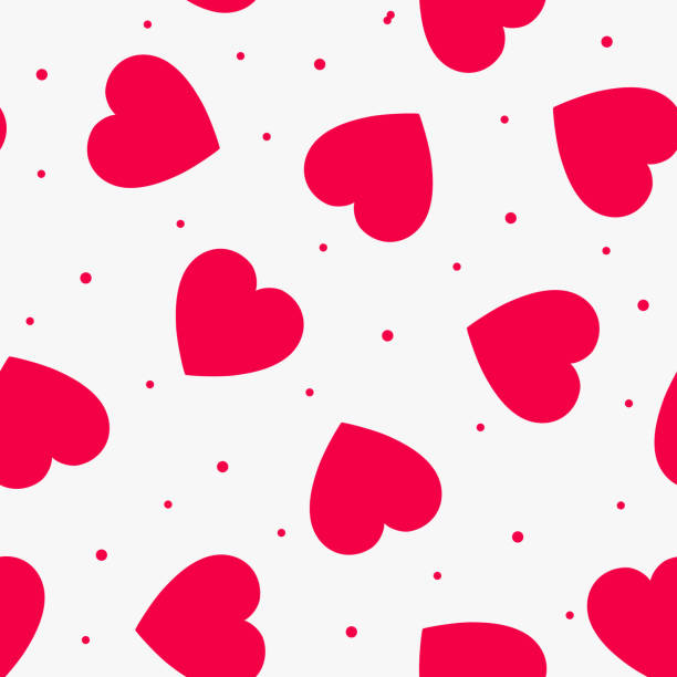 The love Seamless pattern with red hearts vector art illustration