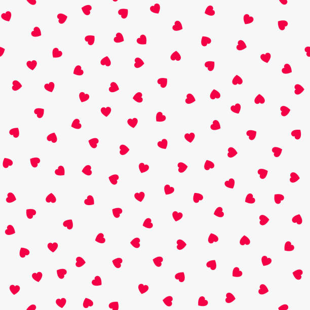 The love Seamless pattern with red hearts vector art illustration