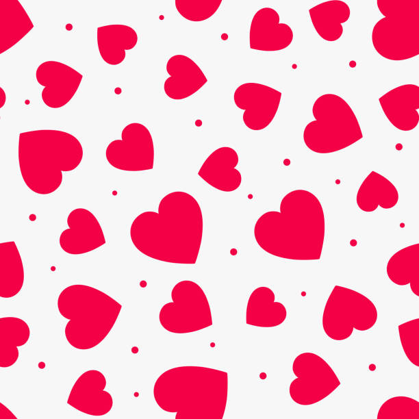 The love Seamless pattern with red hearts vector art illustration