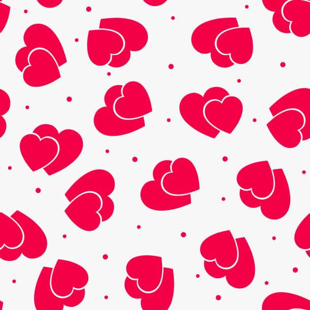 The love Seamless pattern with red hearts vector art illustration