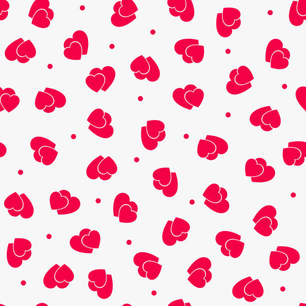 The love Seamless pattern with red hearts vector art illustration