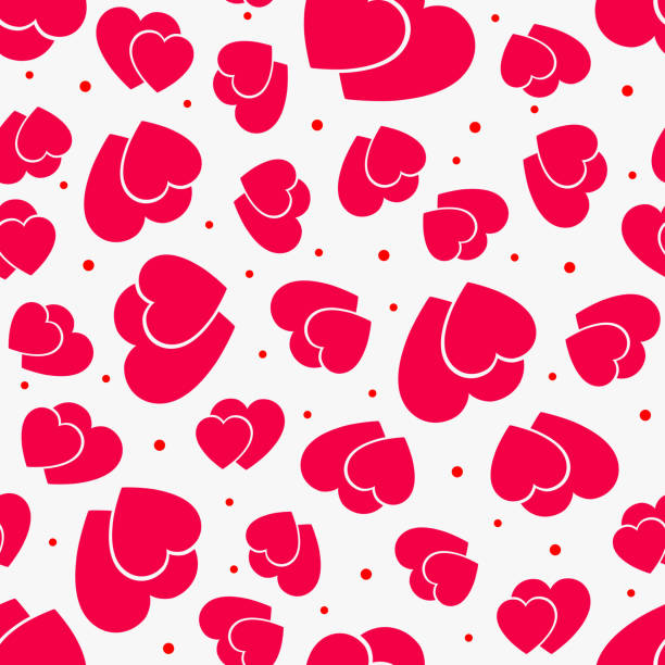 The love Seamless pattern with red hearts vector art illustration