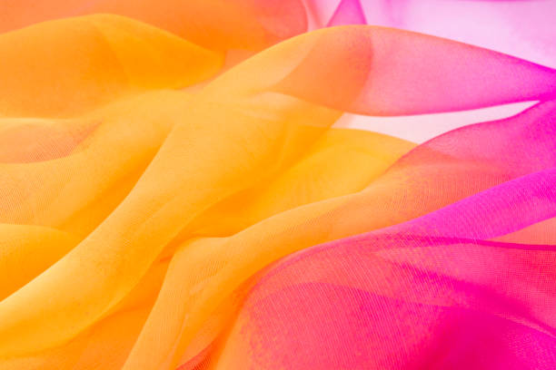istock Texture chiffon fabric pink and yellow  color for backgrounds 1127297650