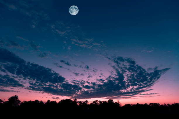 istock Deltona Florida dramatic sunrise with a beautiful moon 1127297683