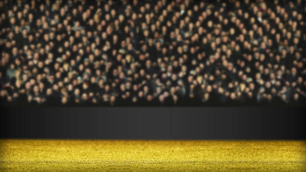 istock Football Pitch and Crowd Background 1127301487