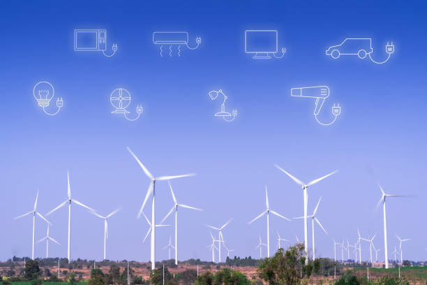 istock Wind turbines and agriculture fields,future power and clean energy,renewable electric enery production.wind energy converter farm.wind turbine mix with vector infographic. 1127301626