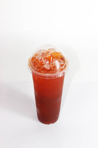 istock Ice Lemon tea close up for white background 1127304262