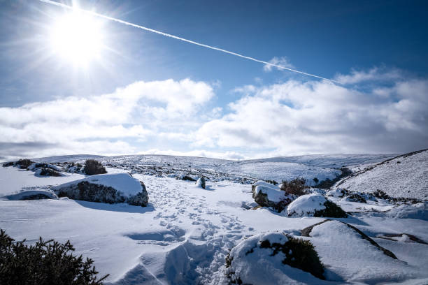 Looking back toward Dartmoor from just outside Mortenhampstead, Dartmoor, Devon. February 3rd, 2019