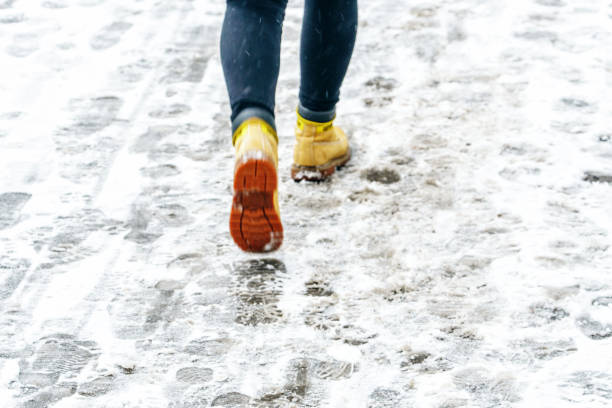 istock Winter Walk in Yellow Leather Boots 1127307648