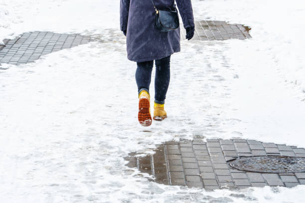 istock Winter Walk in Yellow Leather Boots 1127307838