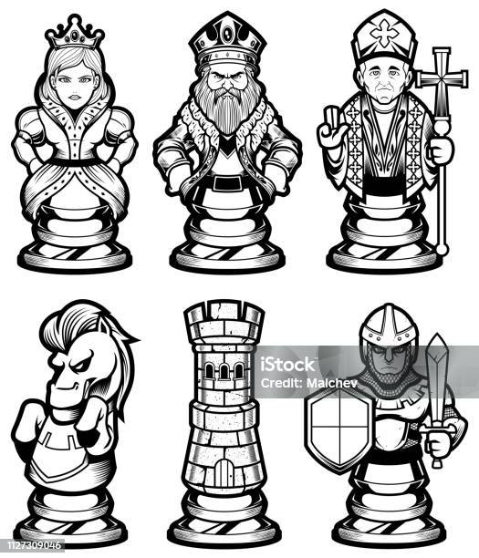 Vetores de Peças De Xadrez Conjunto Preto E Branco e mais imagens de Cavalo  - Peça de xadrez - Cavalo - Peça de xadrez, Logotipo, Xadrez - Jogo de  tabuleiro - iStock