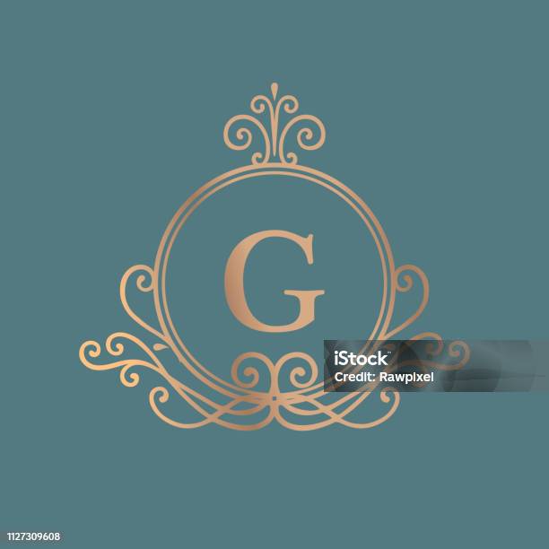 Initialed Gold Frame Background Stock Illustration - Download Image Now - Badge, Border - Frame, Decoration