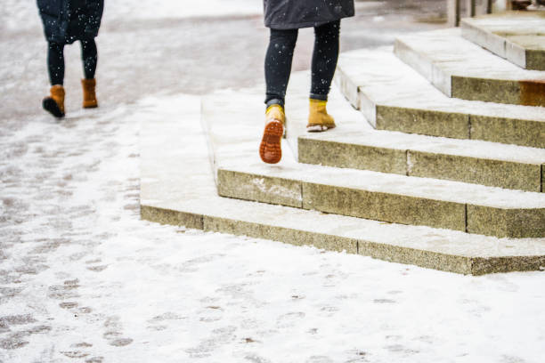 istock Winter Walk in Yellow Leather Boots 1127310305