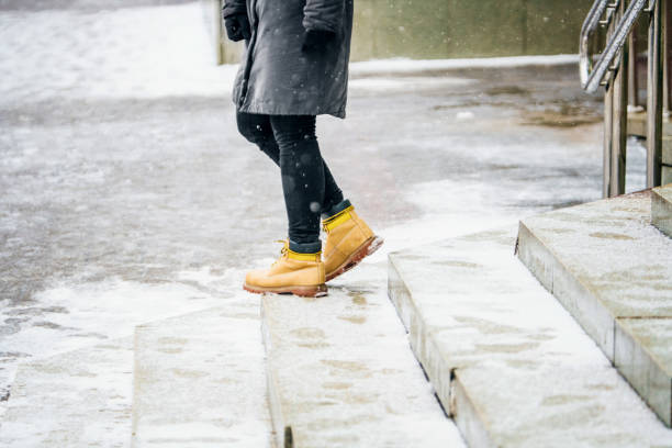 istock Winter Walk in Yellow Leather Boots 1127310935
