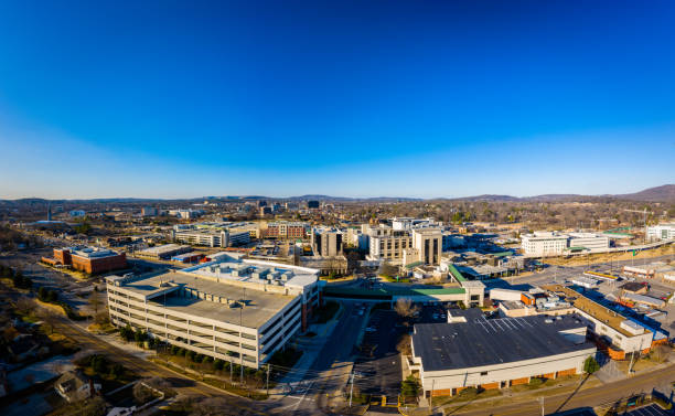 Downtown Huntsville Alabama, aerial view from just south of Twickenham Square and the hosptial Downtown Huntsville Alabama, aerial view from just south of Twickenham Square and the hospital huntsville alabama stock pictures, royalty-free photos & images