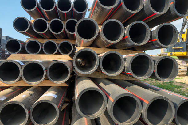 istock Stock of pipes for construction industry 1127314784
