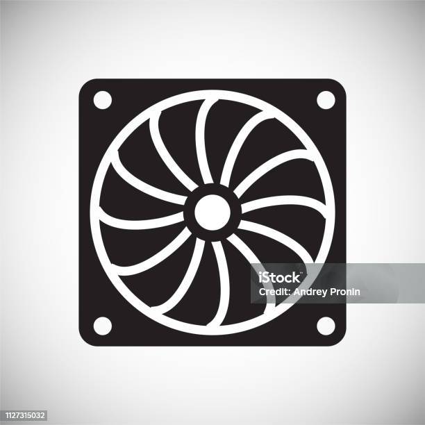 Simple Car Fan Bitmap Car Cooler Fan On White Background For Graphic And Web Design Modern ...
