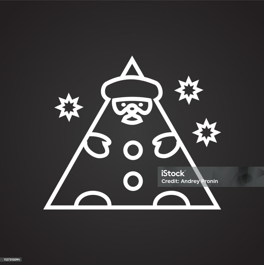 Santa Abstract Line Santa Figure Thin Line On Black Background Stock Illustration ...