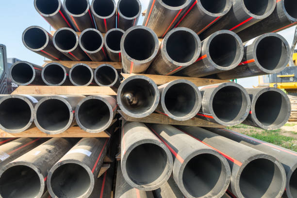 istock Stock of pipes for construction industry 1127315192