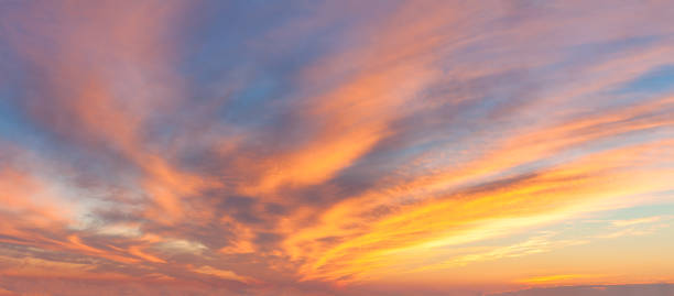 istock Panoranic Sunrise Sundown Sky with colorful clouds 1127316836